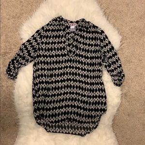 Black and White Blouse